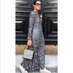 Zara limited edition mesh sequin maxi dress